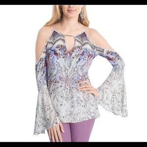 WHBM “Tasha” cold shoulder blouse